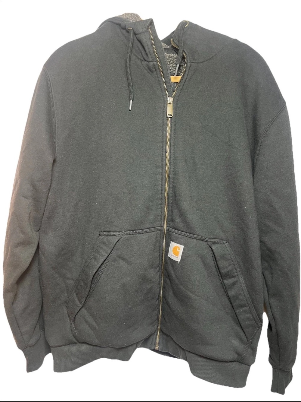 CARHARTT 14806 Front Zip hooded, Sherpa lined, Black L Relaxed Fit Rain Defense